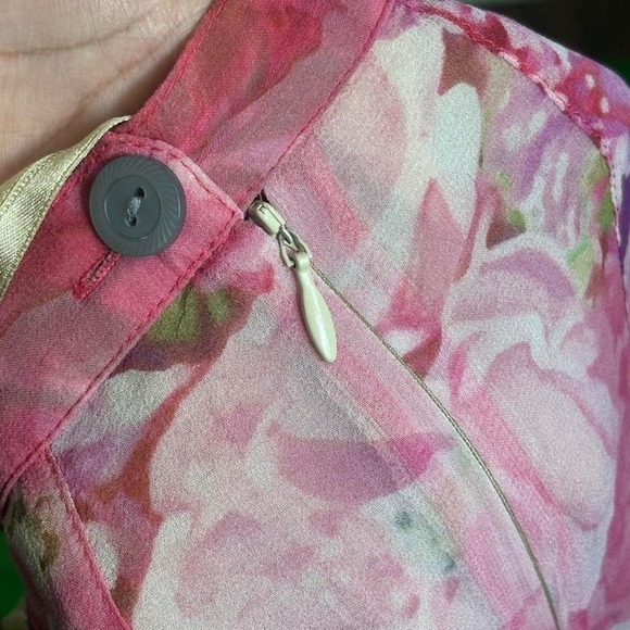 Vintage Y2K Jones NY 100% Silk Women's Floral Midi Skirt Romantic Cottage Size 8 - Picture 4 of 6